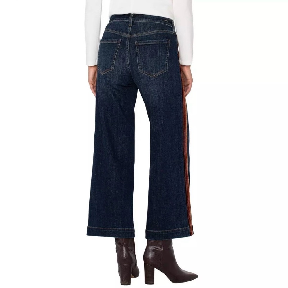 Liverpool Los Angeles Velvet Trim Wide Leg Jeans NWT - Picture 4 of 9